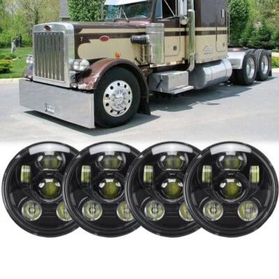 4件装5.75 5 3/4 LED车头灯高低低摩托车适用于Peterbilt 359 348雪佛兰 — 第 1/4 张图片