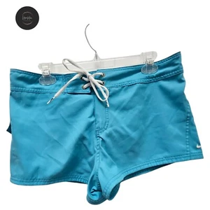 Nike Womens Shorts Teal Athletic Medium Running Board Drawstring 90s Y2K - Picture 1 of 11