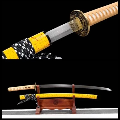 Damuscus Plegable 1095 Acero Katana Listo para Batalla Espada Funcional Afilada Japonesa Foto 1 de 4