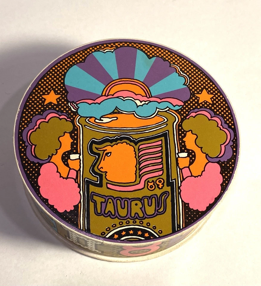 1970 Zany Zodiac TAURUS Vintage Springbok Box Only Round 7" Mini Puzzle PZL 9065 - Image 1 of 4