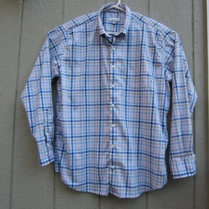 Peter Millar Camicie Uomo XL Plaid Bottoni Manica Lunga Carriera Ufficio - Foto 1 di 13