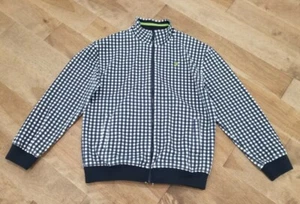 Ecko Unltd Jacket Mens Larg Blue- White Checker Track Rhino Polyester Skater Y2K - Picture 1 of 14
