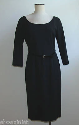 Barneys New York Little Black Dress Made in Italy Size 44/10 Wool/Rubber NWT - Image 1 of 4