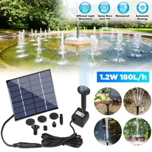 180L/H Solar Water Panel Power Fountain Pump Kit Pool Garden Pond Submersible - Picture 1 of 11