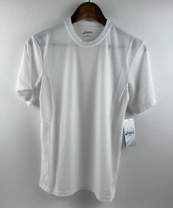 Asics Women Crew Neck Short Sleeve Ready Set Tee T-Shirt White Size XXS NWT - Picture 1 of 5