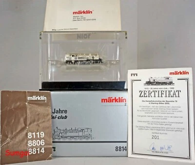 Marklin 8814 .925 Sterling Silver BR78 Tank Locomotive Serviced Z Scale Z Gauge - Image 1 of 4