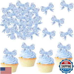 30 PCS Bow Cupcake Toppers Bowknot Cake Toppers Bow Cupcake Picks Bowknot Bir - Picture 1 of 5