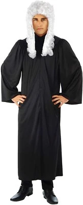 Adult Judge`s Robe Costume Women`s Men`s Court Barrister Law Gown Halloween - Image 1 of 3