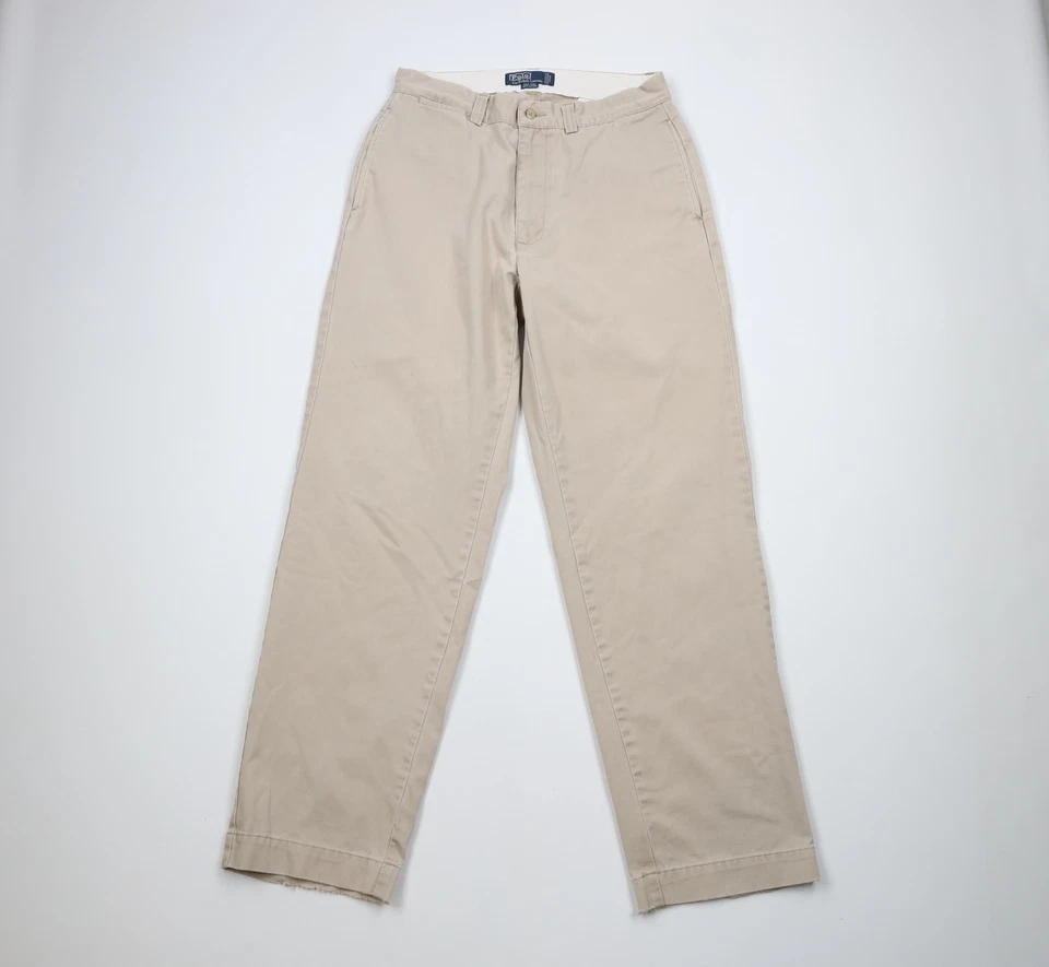 Pantalones chinos vintage años 90 Ralph Lauren para hombre 31x32 desgastados pierna recta caquis Foto 1 de 4