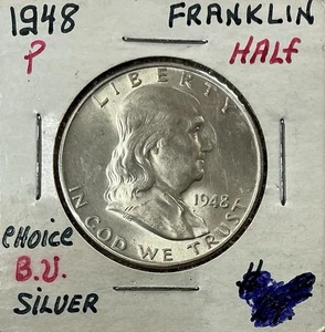 1948 Franklin Half Dollar Brilliant Uncirculated UNC - Picture 1 of 2