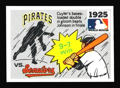 1925 Pirates Senators Cuyler Johnson #23 1971 Fleer WS (Black Backs) SA1-554 - Image 1 of 2