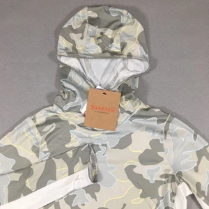 Simms Fishing Women’s Solarflex Hoody LS Medium Woodland Camo Cinder UPF50 - Picture 1 of 15