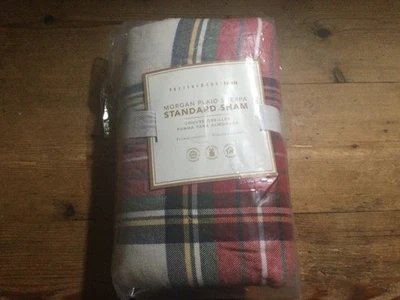 Pottery Barn Kids Holiday Morgan Franela Orgánica a Cuadros Falsa Estándar, Rojo Multi Foto 1 de 4