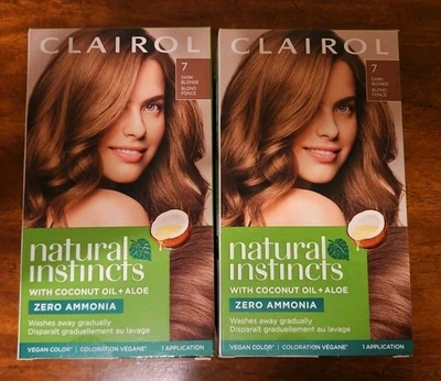 Pacote com 2 Clairol Natural Instincts creme para cor de cabelo semipermanente 7 loiro escuro - Imagem 1 de 4