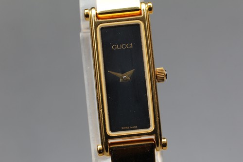 [Ecc+5] Orologio donna GUCCI 1500 12mm quadrante nero bracciale dal GIAPPONE