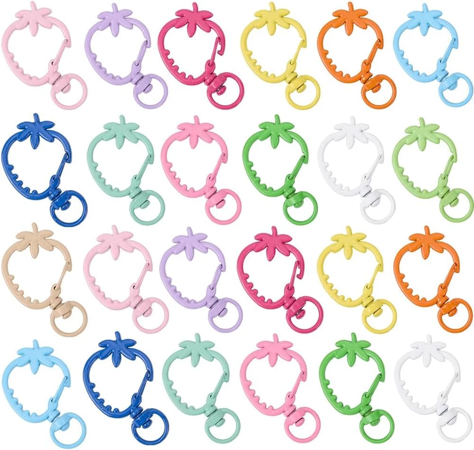 1 Box 30Pcs Strawberry Keychain Clasp Metal Lobster Claw Clasps Bulk Alloy Rando - Image 1 of 4