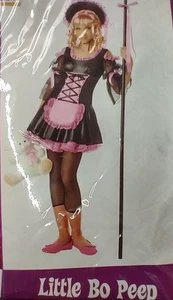 Disfraz Tween Gótico Negro Rosa Little Bo Peep Cuento de Hadas Rima Infantil 10-12 Grande - Imagen 1 de 5