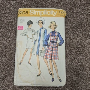 Simplicity 8705  vintage 1970 Coat And Dress Size 14 Bust 36 Vintage  - Picture 1 of 8
