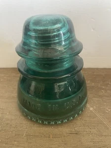 Vintage Aqua Green Glass Telephone Pole Insulator HEMINGRAY #42 Made in USA - Picture 1 of 4