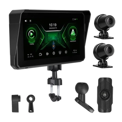 LEEKOOLUU 6" Waterproof Motorcycle Navigator Portable Wireless CarPlay Android Auto Screen