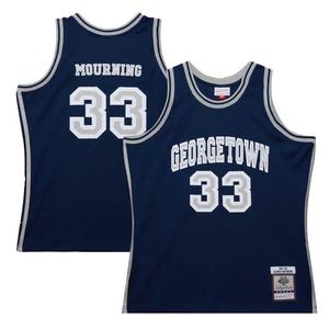 Men's Mitchell & Ness Alonzo Mourning Navy Georgetown Hoyas 1991/92 Swingman - Picture 1 of 4