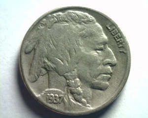 1937 BUFFALO NICKEL EXTRA FINE XF EXTREM FINE VZ SCHÖNE ORIGINALMÜNZE 99C SCHIFF - Bild 1 von 2
