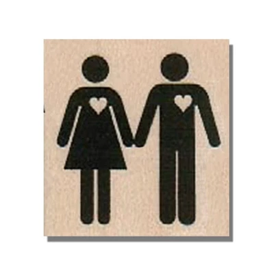 Sello de goma, personas con corazón, hombre y mujer, símbolo, amor, dama, medios de comunicación, pareja, sm Foto 1 de 3