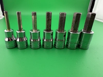 Snap On Tools 7 pc 3/8" Drive Metric Hex Bit Socket Set 4-10 mm - Image 1 of 4