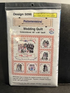 Wedding Quilt Pattern 5096 By Patterncentral, For 60”x80” Embroidered Quilt NEW - Picture 1 of 5