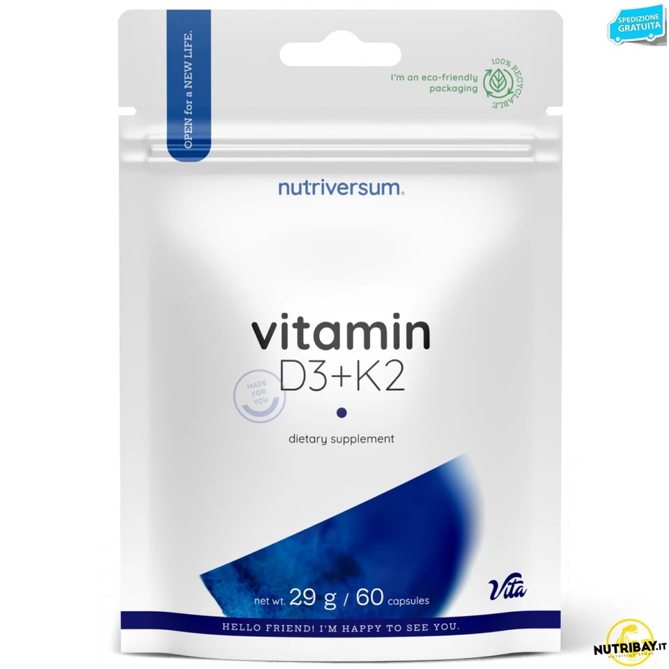 Nutriversum Vita Vitamin D3+K2 - 60 caps Vitamine D3 con K2 - Immagine 1 di 1