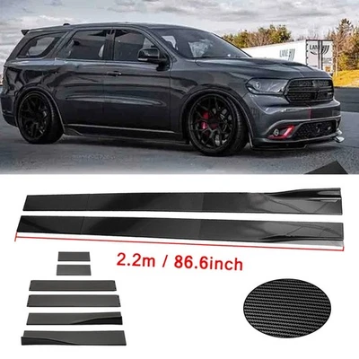 For Dodge Durango SXT RT SRT Carbon Fiber Side Skirt Extensions Rocker Panel - Imagem 1 de 4