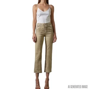Lauren Ralph Lauren Mid-Rise Skinny Ankle Jeans Metallic Gold Stretch 29/8 NWT - Picture 1 of 11