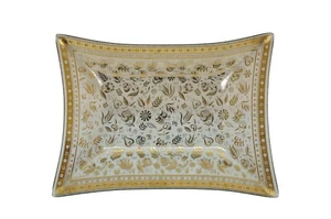 George Briard Gilt Bent Glass Persian Garden Serving Dish Vanity Tray 16" - Picture 1 of 13