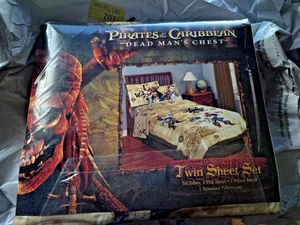 Disney Pirates of the Caribbean 3Pc-Twin Sheet Set, Tan ~ New - Picture 1 of 2
