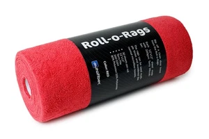 Roll-o-Rags Microfiber Towels, Tear Off Sheets, 12 Inch x 12 Inch, 30/Roll (Red) - Picture 1 of 7