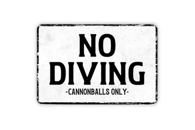 Solo sin balas de cañón de buceo - arte de pared y pegatina de metal para piscina Foto 1 de 4