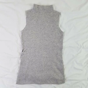 ST. Tropez West Small 100% 2-Ply Cashmere Turtleneck Sleeveless Gray Sweater - Picture 1 of 8