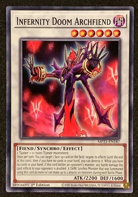 Infernity Doom Archfiend | MP21-EN187 | Common | 1st Edition | YuGiOh - Image 1 of 3