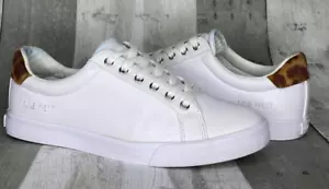 nine west size 8 low top lace up sneakers white 0819 - Picture 1 of 16
