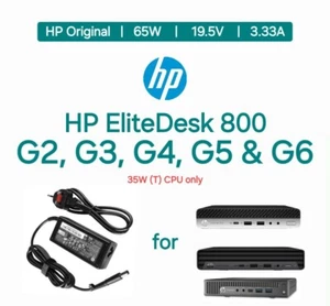 Adaptador de corriente alterna original HP 65W para HP EliteDesk Micro Mini Tiny - Imagen 1 de 1