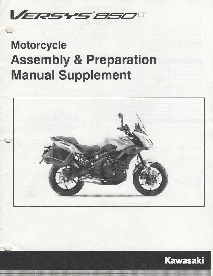 Kawasaki Versys 650 LT 2015 montaje y preparación manual suplemento (631) Foto 1 de 1