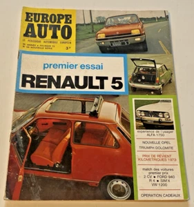 EUROPE AUTO N° 59 - Février 1972 - Premier Essai Renault 5 - Bel Etat. - Foto 1 di 7