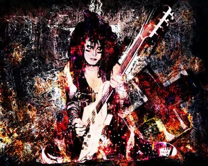 Nikki Sixx Art, tela Motley Crue, arte da parete in metallo pesante - Foto 1 di 8