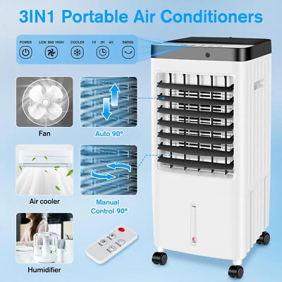 Portable Air Cooling Fan Air Conditioner Cooler Evaporative Water Humidifier - Image 1 of 4