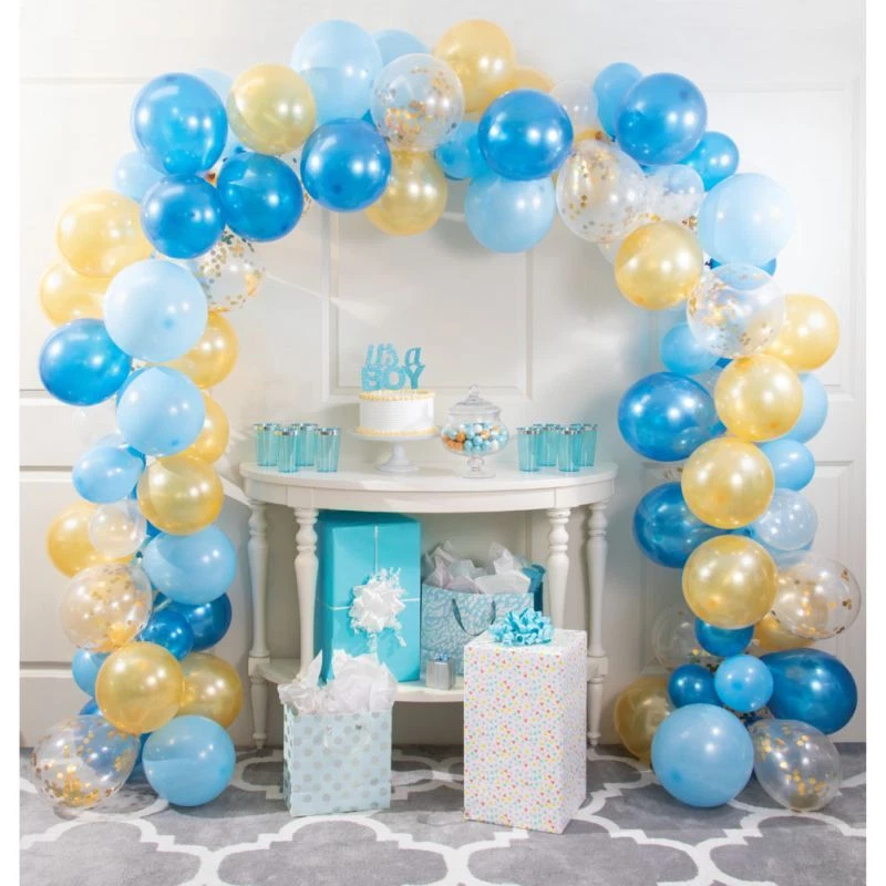 Large Blue and Gold Balloon Arch Kit 110 12-inch Assorted Latex Balloons - Image 1 of 1