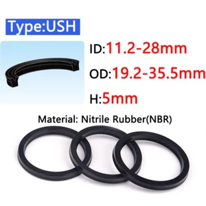 USH Ringe Hydraulikzylinder Nitrile Rubber NBR Öldichtungen ID 11.2mm bis 28mm - Picture 1 of 7