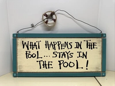 Letrero de madera piscina abierta decoración náutica  Foto 1 de 4