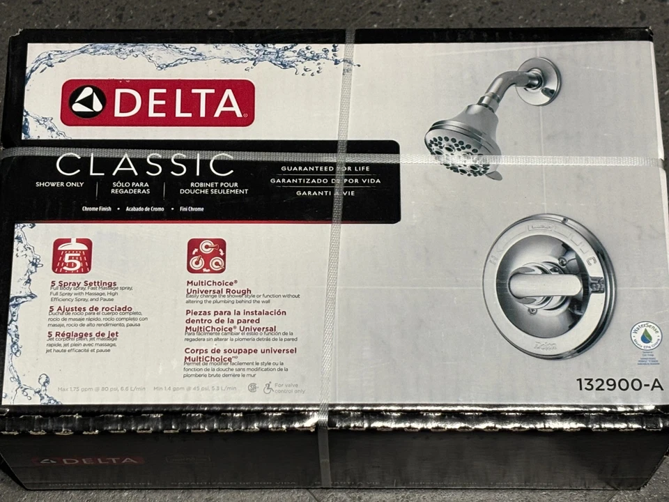 Delta 132900-A Monitor 13 Series Classic Single-handle 5-spray Shower Faucet - Chrome