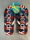 Classic Men's Superdry Scuba Flipflops Red/Navy Nwt All Sizes