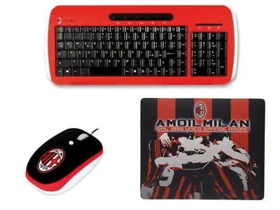 TECHMADE TASTIERA MULTIMEDIALE USB UFFICIALE AC MILAN + MINIMOUSE + TAPPETINO - Immagine 1 di 4